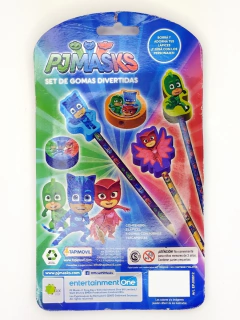 Set de Lápices y Gomas PJMasks