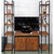 RACK TV + 2 Columnas Estanterias INDUSTRIAL HIERRO MADERA