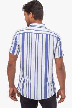 CAMISA MANGA CURTA STRIKE BRANCO E AZUL - comprar online