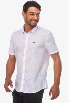 CAMISA MANGA CURTA BRANCA ELASTANO - comprar online
