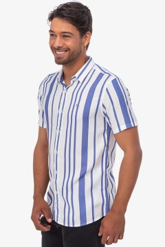 CAMISA MANGA CURTA STRIKE BRANCO E AZUL na internet