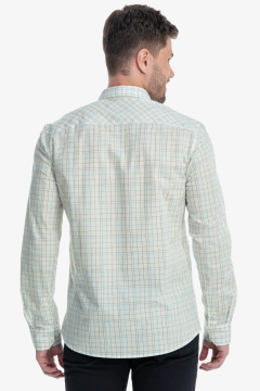 CAMISA MANGA LONGA XADREZ BRANCA/AZUL/MARROM na internet