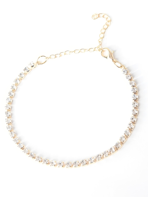 Pulseira Strass Dourada: 3 milésimos ouro 18k - comprar online