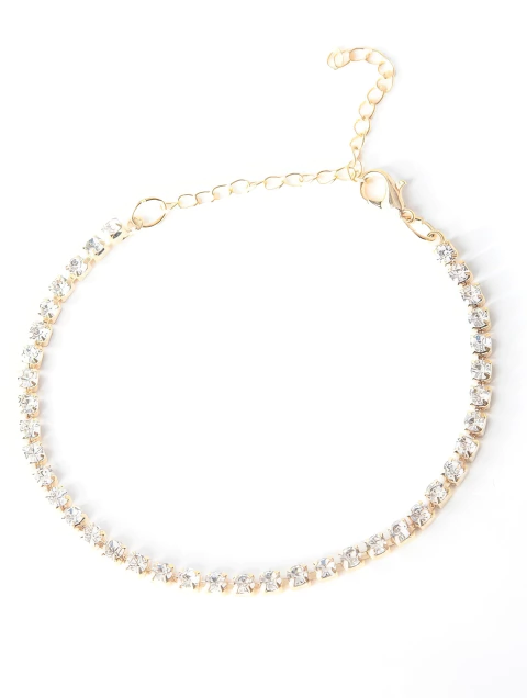 Pulseira Strass Dourada: 3 milésimos ouro 18k - comprar online