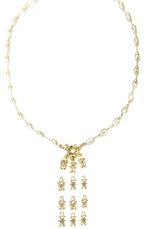 Choker 3 Filhos/as Pérolas Barrocas Banhada a Ouro 18k - comprar online