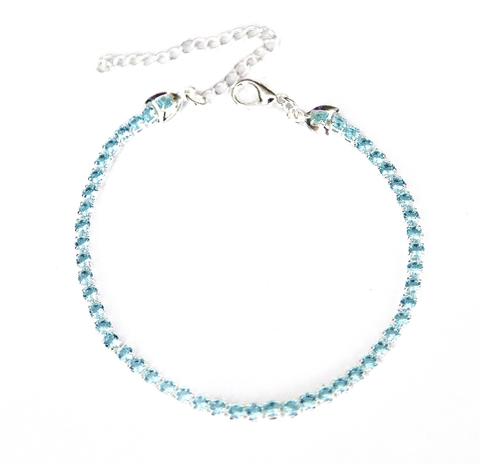 Pulseira Strass Azul Folheada à Prata - comprar online