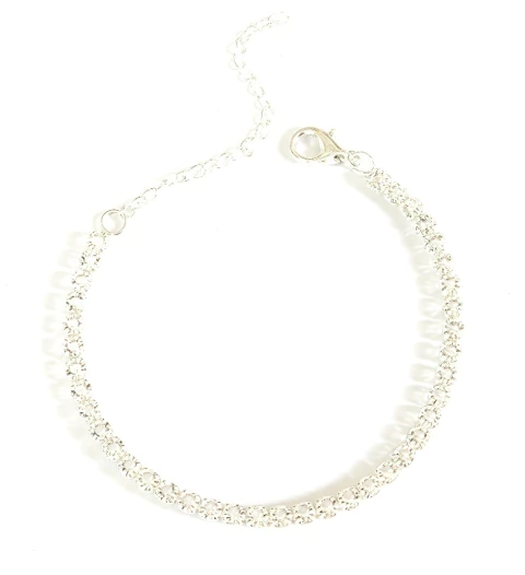 Pulseira Strass Banhada à Prata - comprar online