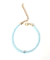 Pulseira Cristais Energia Azul Piscina Banhada a Ouro 18k