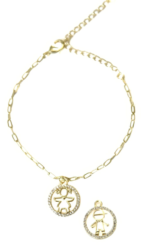 Pulseira Filho/a Zircônias Banhada a Ouro 18k - comprar online