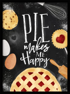 CUADRO PIE MAKES ME HAPPY BLACK