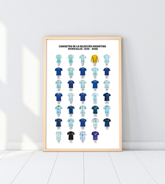 CUADRO CAMISETAS ARGENTINA - MUNDIALES 1930/2022