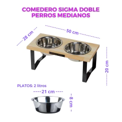 Comedero SIGMA doble - perros medianos en internet