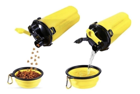 Contenedor De Comida Y Agua Para Mascotas Con plato plegable - comprar online