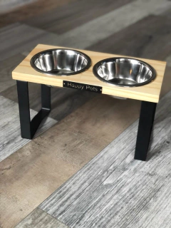 Combo Cama Puff & Comedero en altura Paraiso doble - gatos - Happy Pets