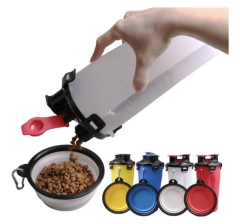 Contenedor De Comida Y Agua Para Mascotas Con plato plegable - comprar online