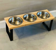 Combo Cama Puff & Comedero en altura Paraiso triple - para gatos - comprar online