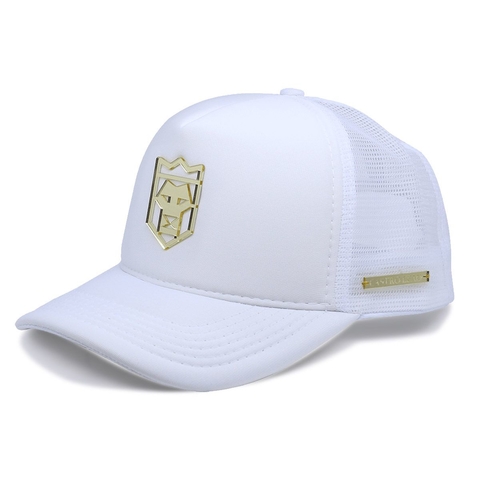 Boné Branco Tag Dourado Espelhado
