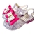 Sandália laço metalizado cristal pink infantil alta qualidade juju shoes na internet