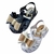 Kit 2 pares sandália laço glitter preto e branco menina alta qualidade juju shoes - comprar online