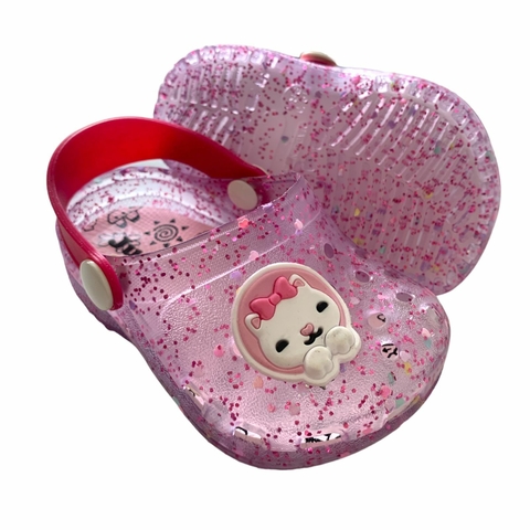 Babuche gatinha rosa glitter alta qualidade juju shoes - comprar online