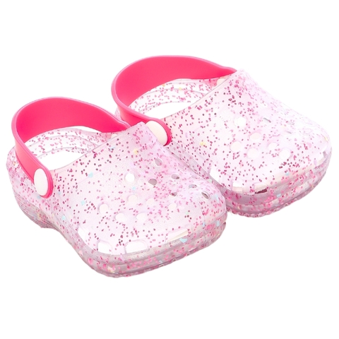 Babuche lisa rosa glitter alta qualidade juju shoes