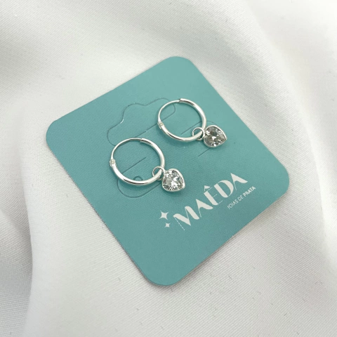 Argola Infantil com Pingente Branco - Prata 925