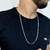 Corrente masculina elo 3x1 - 70 cm x 3 mm de prata 925