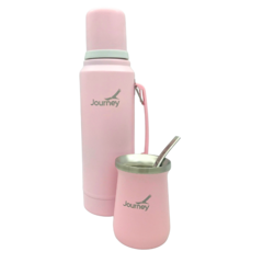 Combo Mate Rosa 1L + Mate Rosa 236ml + Bombilla