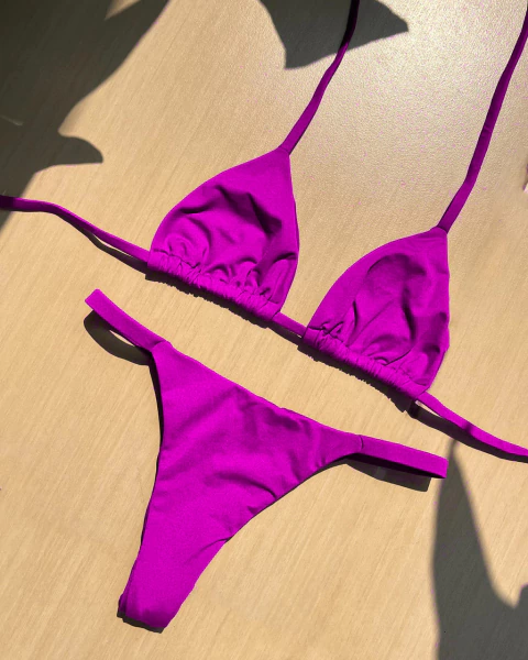 Fúcsia Cortininha + Calcinha Basic ref: 1985