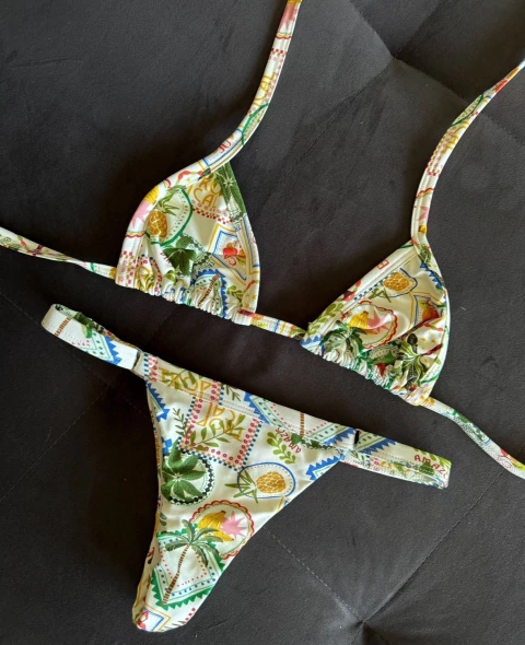 Amazônia Cortininha + Calcinha BRONZE fio com regulador