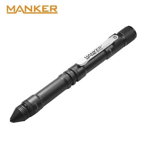 Caneta Tática Manker PL11 - Base de cerâmica - Lanterna de LED com Bateria recarregável - Com refis extras