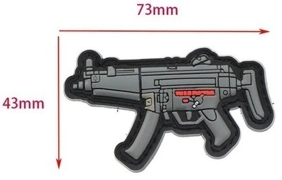 Patch Tactical HK Mp5 - 4,3 x 7,3 cm - Emborrachado