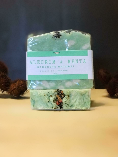 SABONETE NATURAL ALECRIM, MENTA E ARGILA VERDE – PELES OLEOSAS ACNEICAS