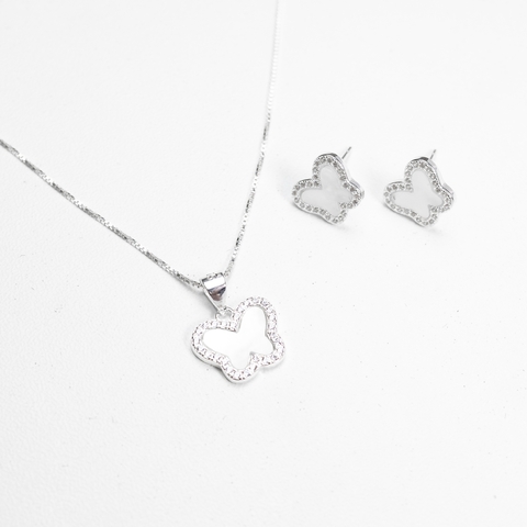 Conjunto Borboleta Cravejada