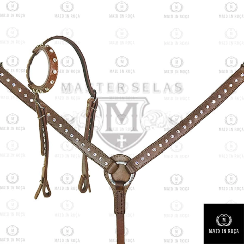 Conj. Cabeçada e Peitoral Master Selas - Orelha com Strass