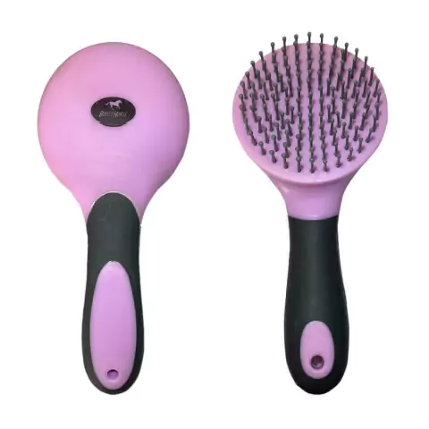 Escova Redonda de Crina - Lilas e Cinza
