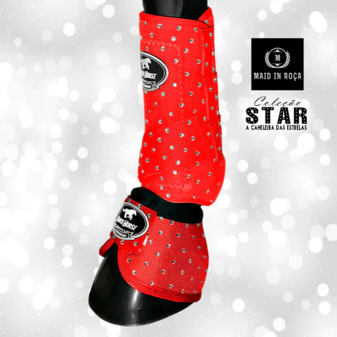 Kit Caneleira Completo com Pedraria Cristal - Vermelho