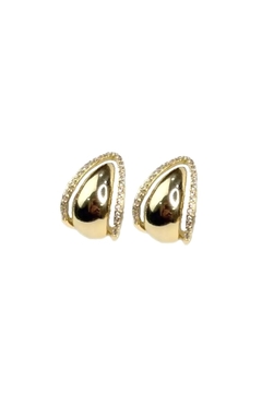 Argola Meia Lua e Detalhes Cravejados com Banho em Ouro 18k - comprar online