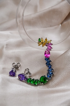 Imagem do Brinco Ear Cuff Exclusivo Colors com Banho em Ouro ou Ródio Branco