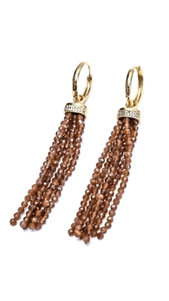 Brinco Argola Banhado a Ouro | Zircônias Marrom