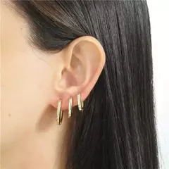 Argola Retangular com Banho em Ouro 18k - comprar online