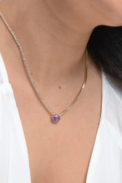 Gargantilha Riviera Feminina Oval Banhada a Ouro | Alexandrita - comprar online