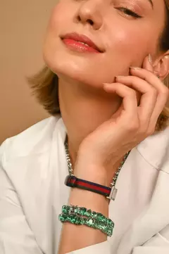 Pulseira Riviera Zircônias Turmalina Banhada a Ouro 18K - comprar online