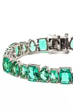 Pulseira Riviera Zircônias Turmalina Banhada a Ouro 18K na internet
