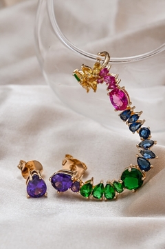 Brinco Ear Cuff Exclusivo Colors com Banho em Ouro ou Ródio Branco - loja online