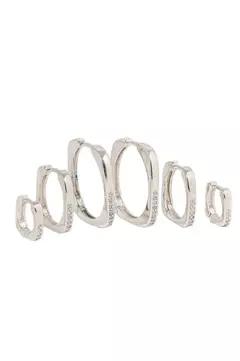 Argola Quadrada Cravejada com Banho em Ródio Branco na internet