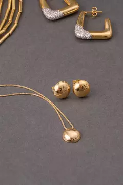 Conjunto Mini Botão com Banho em Ródio Branco na internet