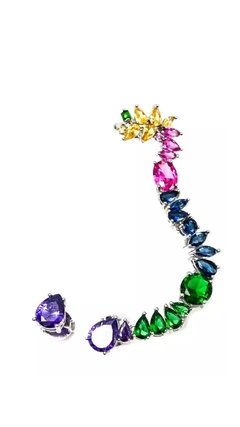 Brinco Ear Cuff Exclusivo Colors com Banho em Ouro ou Ródio Branco