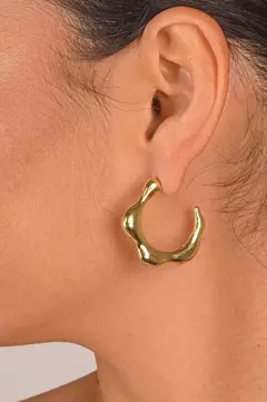 Argola Desenhos com Banho em Ouro 18k - comprar online