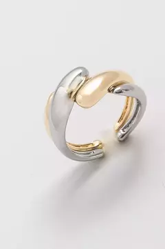 Anel Dual com Dois Banhos | Ouro 18k e Ródio Branco - loja online